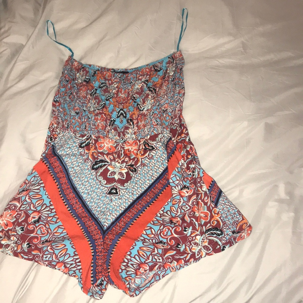 Angie Romper, Floral Print, Strapless